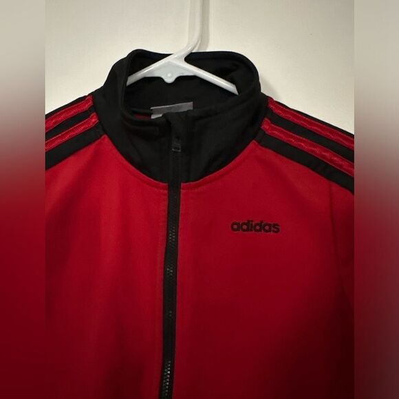 Adidas Red & Black Boy Track Jacket Size 6 - Picture 8 of 10